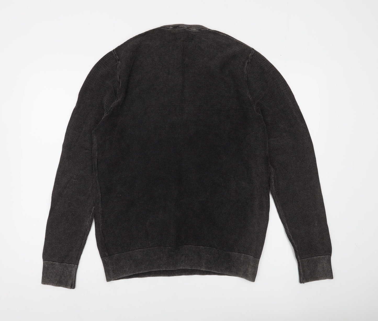 Goodthreads Men's Black Cotton Knit Crew Neck Pullover Sweatshirt M