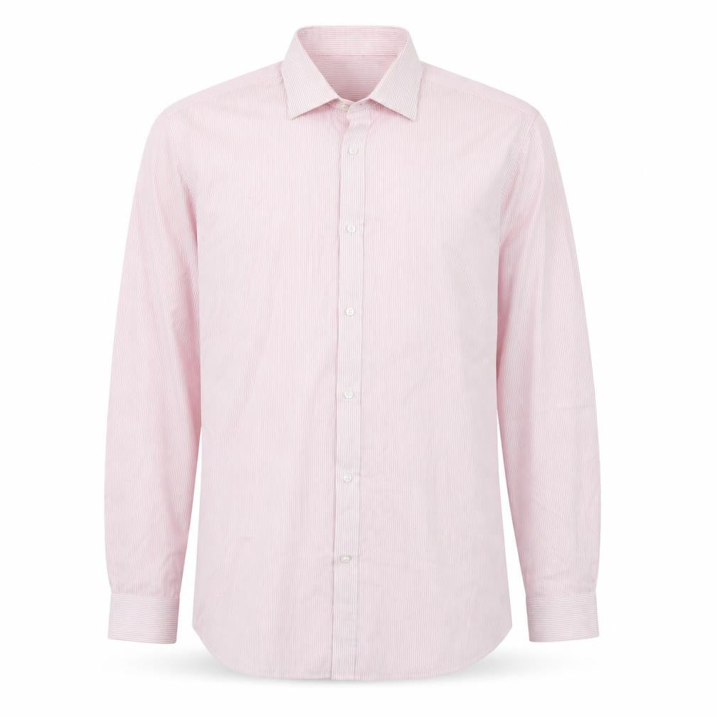 Debenhams Men's Pink Slim Fit Long Sleeve Striped Shirt 16.5in