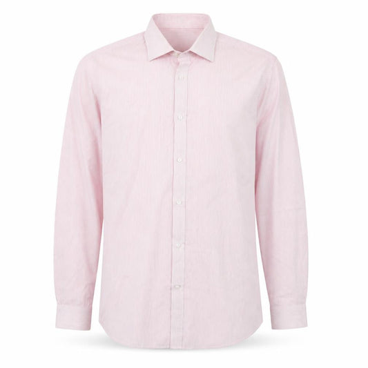 Debenhams Men's Pink Slim Fit Long Sleeve Striped Shirt 16.5in