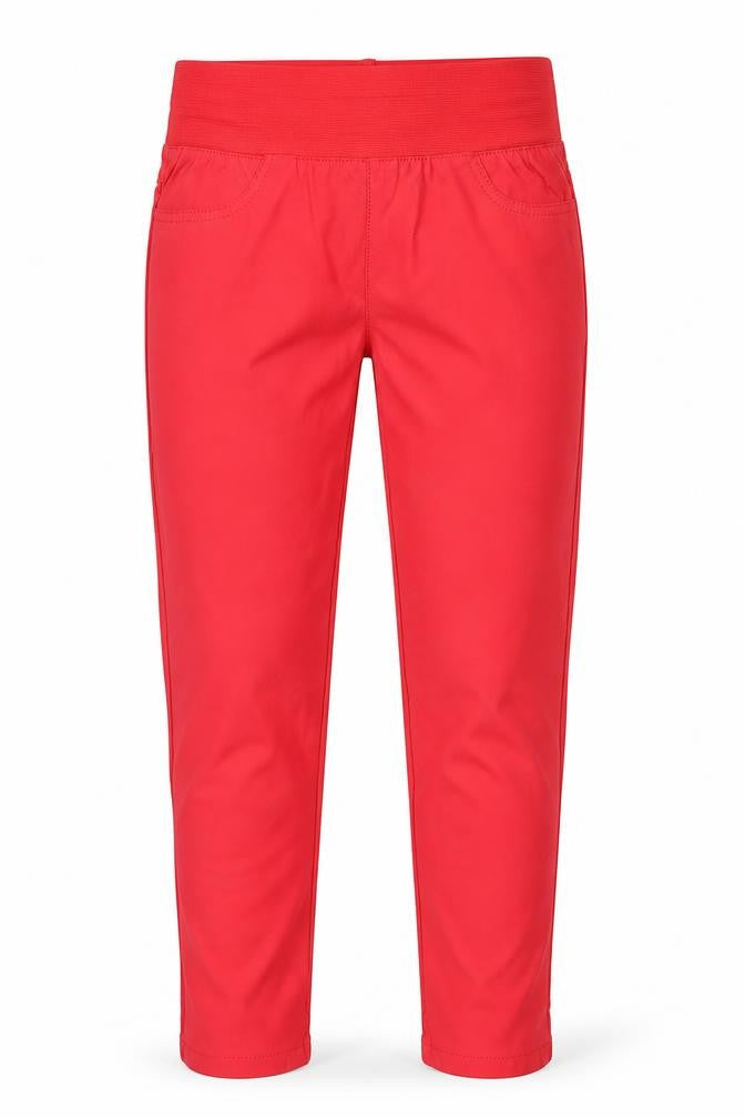 Freequent Womens Red Cropped Slim Jeans Size S Elastic Waist