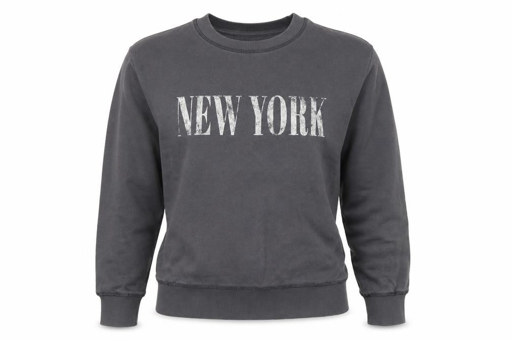 H&M Womens Grey New York Pullover Sweatshirt XS Cotton Blend