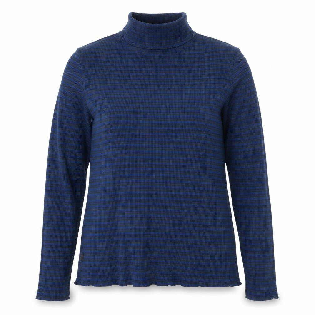 Lee Womens Blue Striped Slim Fit Roll Neck Long Sleeve T-Shirt XL