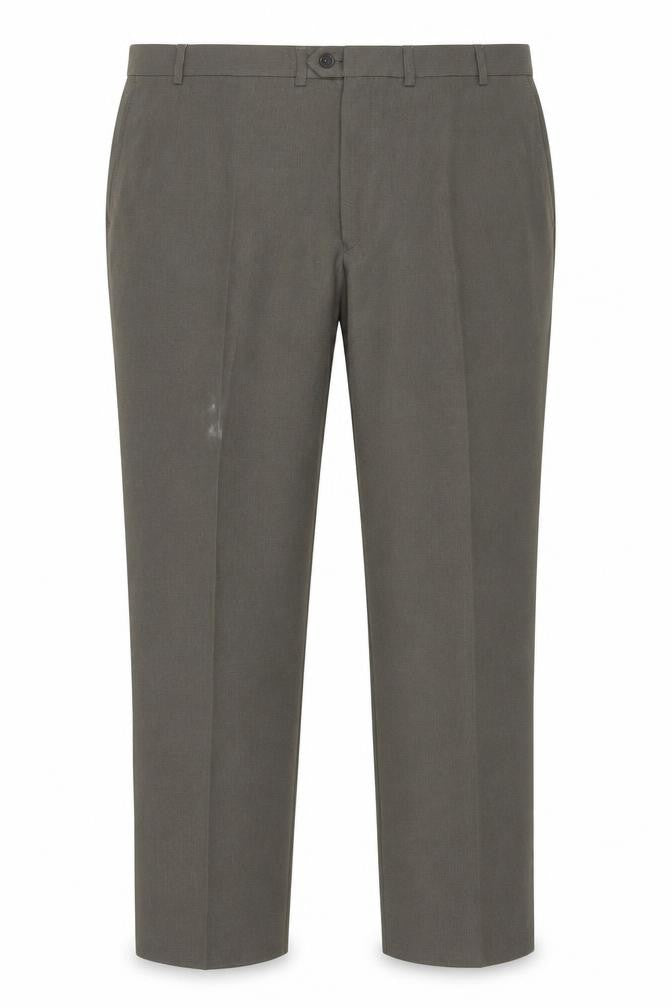 Marks & Spencer Men Taupe Crease Resistant Dress Trousers 46L Polyester
