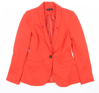 Additional front view of Dunnes Women’s Red Tailored One Button Blazer, size UK 10