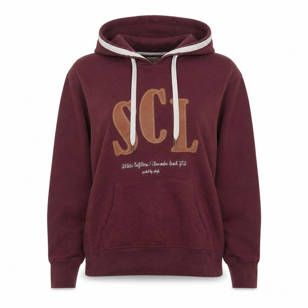 Sheego Women Burgundy Pullover Hoodie Size 26/28 Cotton Blend SCL Logo