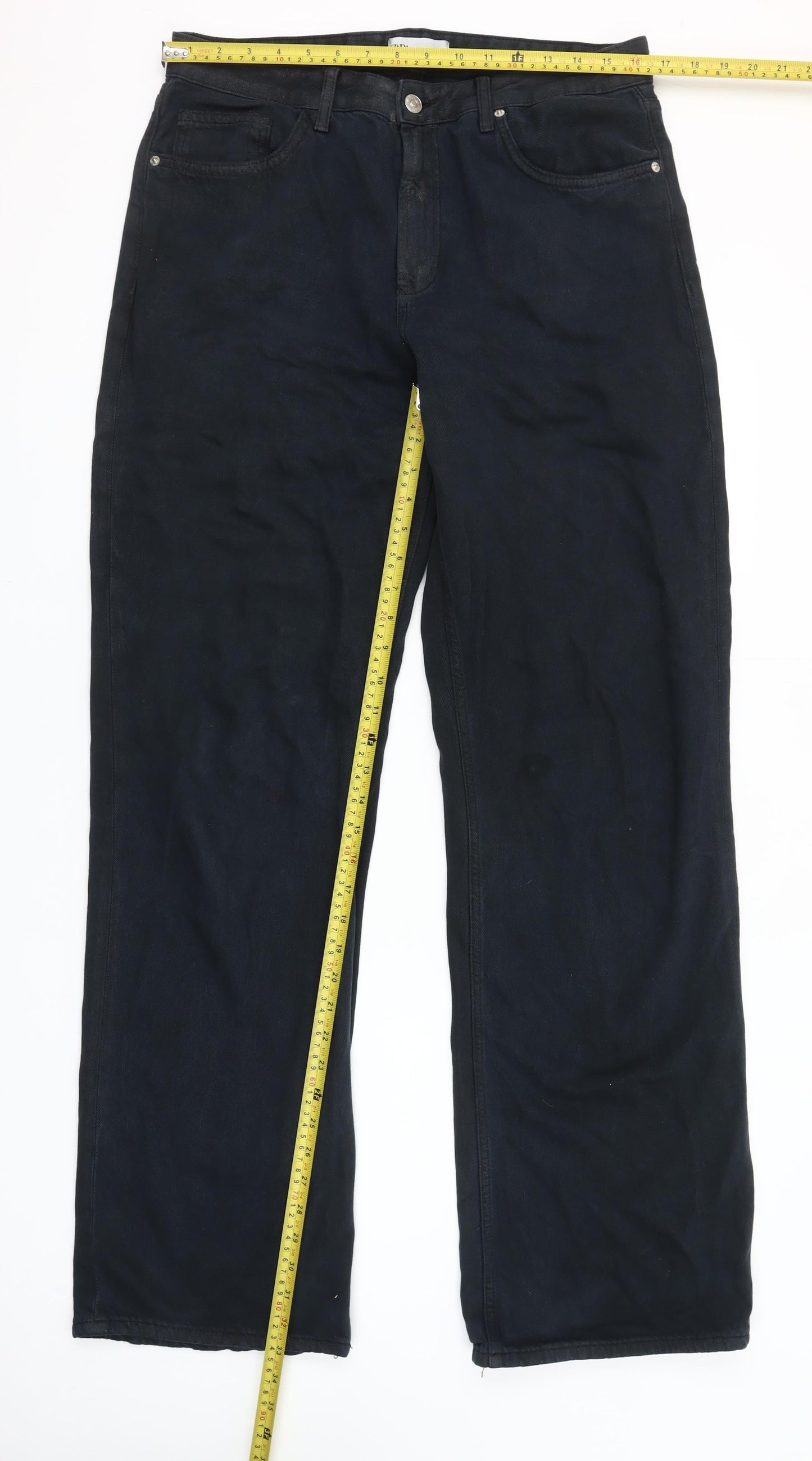 Zara Men’s Black Straight Regular Fit Jeans Size L 32in