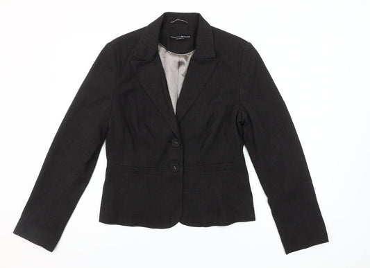 Dorothy Perkins Women Black Size 12 Tailored Two-Button Blazer