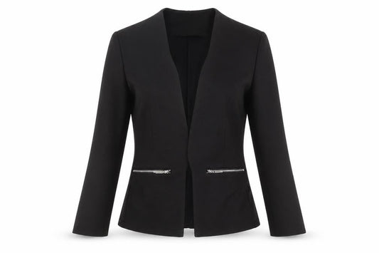 Joc for Meg Women Black Slim Fit Open Front Suit Jacket S/M