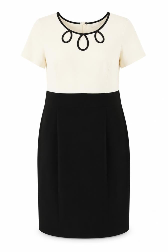 Joanna Hope Women's Black White Colourblock Sheath Dress Size 16