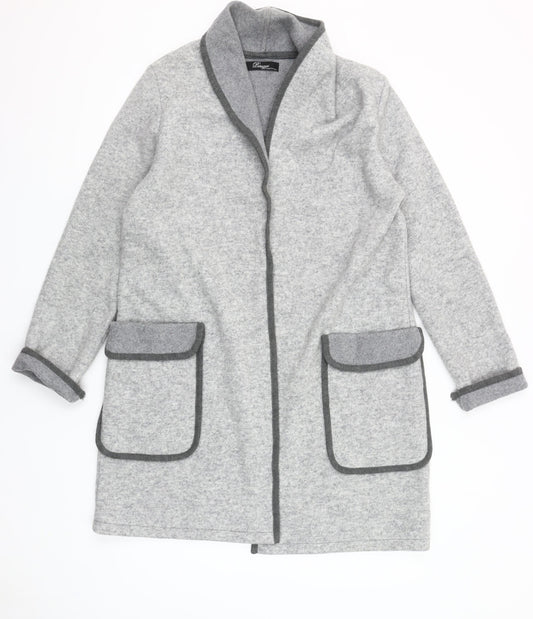 Peruzzi Women Grey Wool Blend Long Sleeve Cardigan Size 10