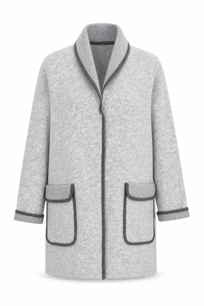 Peruzzi Women Grey Wool Blend Long Sleeve Cardigan Size 10