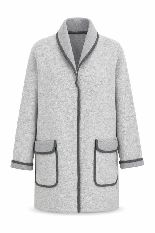 Peruzzi Women Grey Wool Blend Long Sleeve Cardigan Size 10