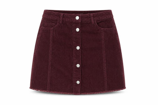 Denim & Co. Women's Brown Corduroy A-Line Button Skirt Size 10