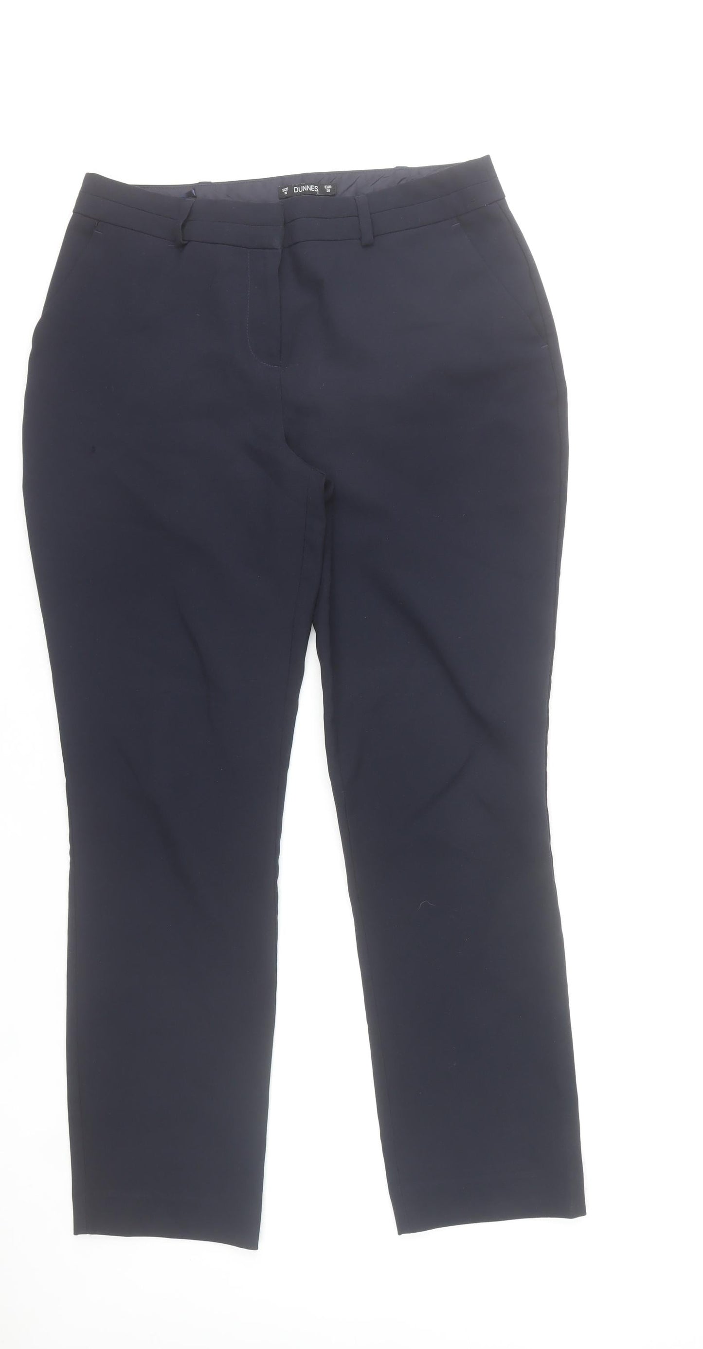 Dunnes Stores Women's Blue Regular Fit Straight Trousers Size 10