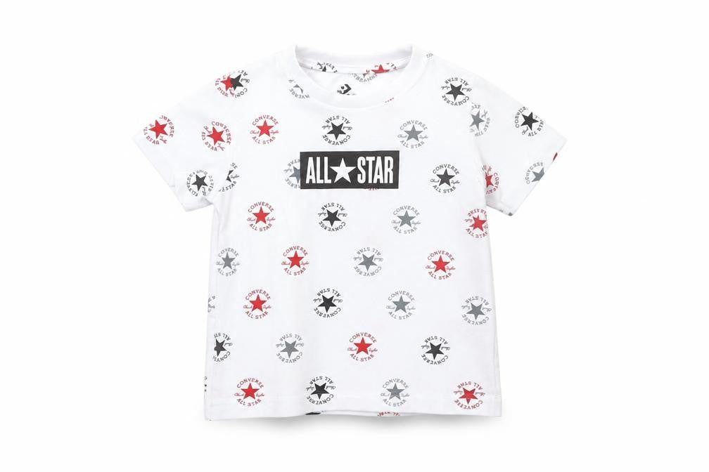 Converse Boys White All Star Logo T-Shirt 3-4 Years Short Sleeve Cotton
