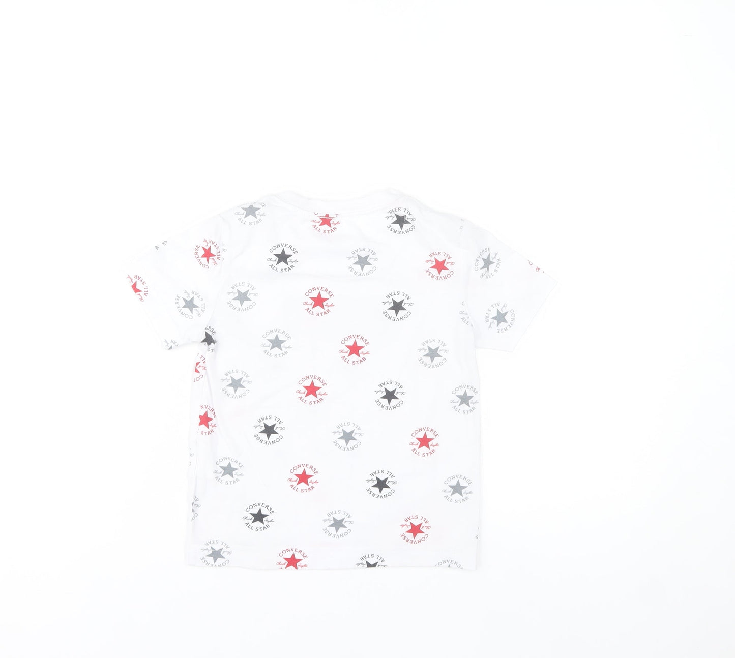 Converse Boys White All Star Logo T-Shirt 3-4 Years Short Sleeve Cotton