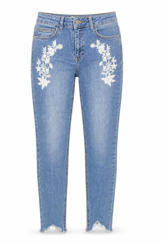 Denim Co. Women’s Blue Embroidered Skinny Jeans Size 10