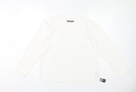 Dunnes Womens White Long Sleeve Basic Knit Top Size 14
