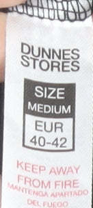 Dunnes Stores Women Black Heart Print Cotton T-Shirt Size 12