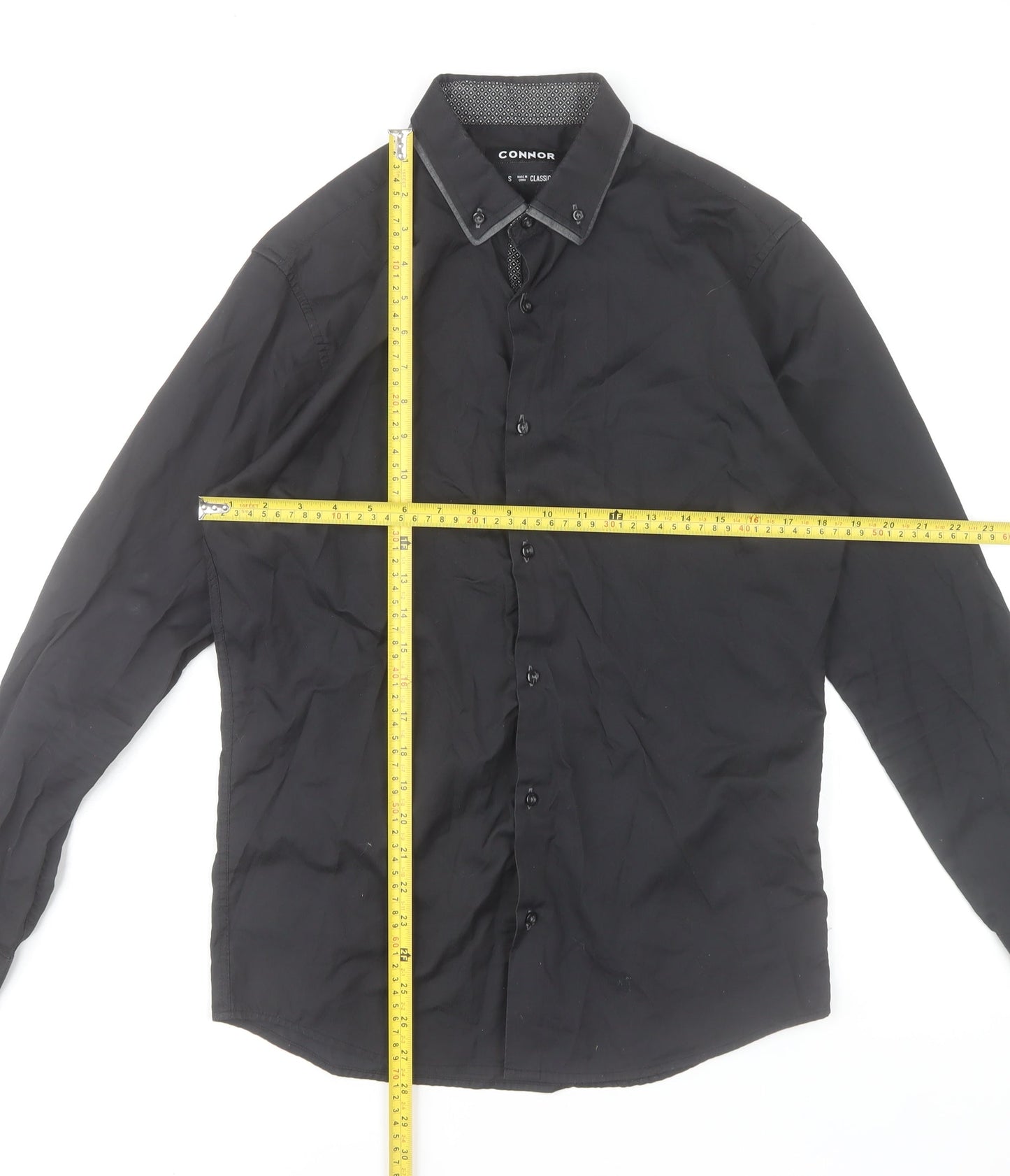 Connor Men's Black Classic Fit Long Sleeve Dress Shirt Size S