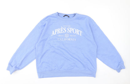 Additional front view of Dunnes Women's Blue Crew Neck Pullover Sweatshirt Medium