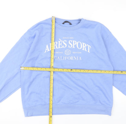 Back view of Dunnes Women's Blue Crew Neck Pullover Sweatshirt Medium