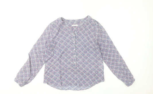Diane Laury Womens Multicoloured Geometric Viscose Tunic Blouse Size 10