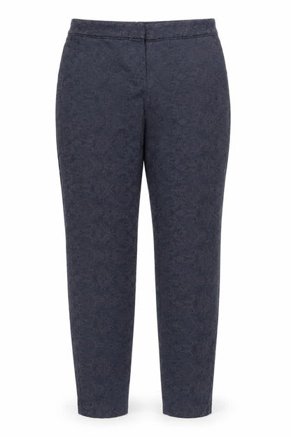 Wallis Women's Blue Jacquard Floral Slim Trousers Size 8