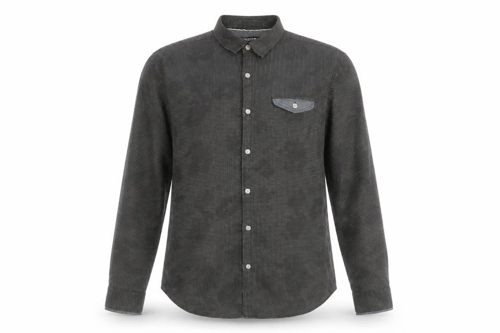 SMOG Men's Black Slim Fit Long Sleeve Cotton Button-Up Shirt Size L