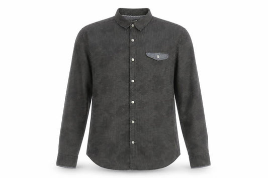 SMOG Men's Black Slim Fit Long Sleeve Cotton Button-Up Shirt Size L