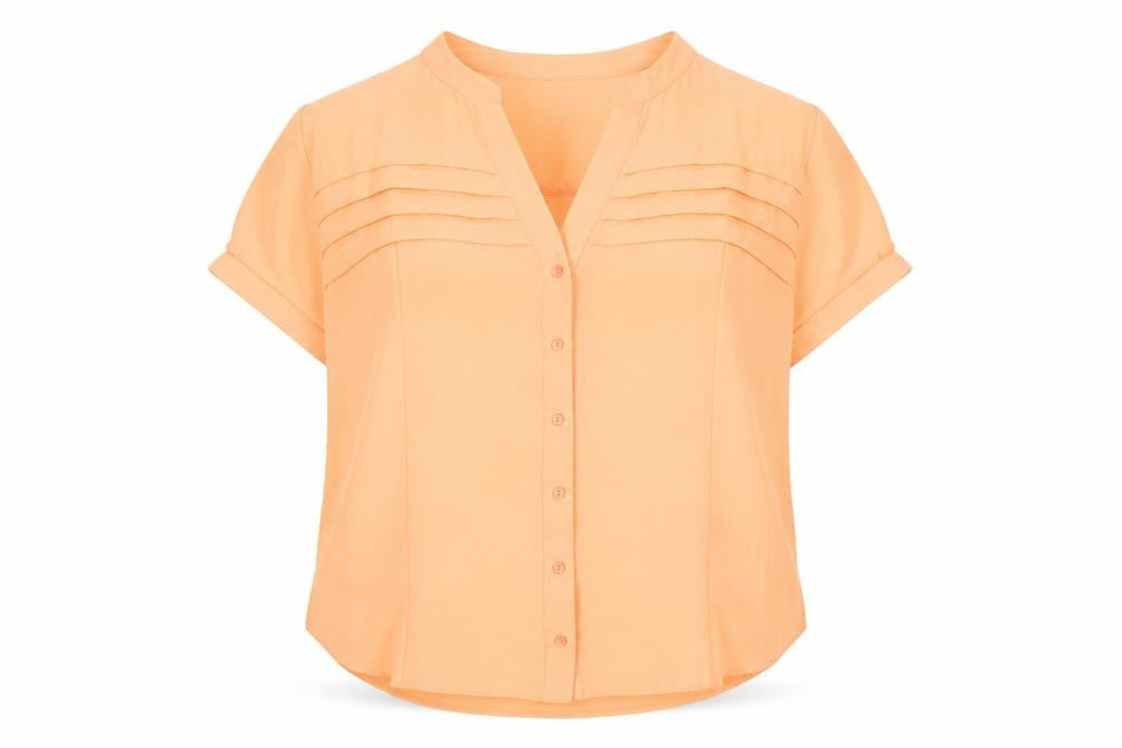 Gerard Women's Orange Short Sleeve Button Blouse Size 18