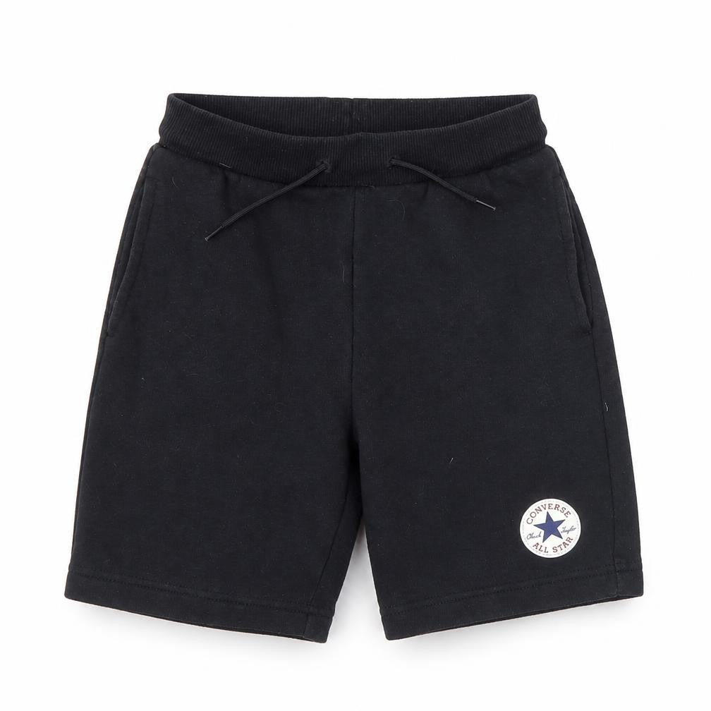 Converse Boys Black Athletic Shorts S 8-10 Years Drawstring Cotton Blend