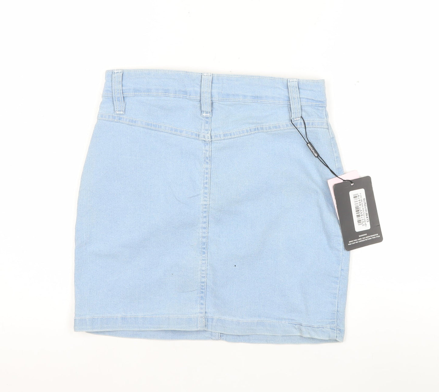 PrettyLittleThing Women’s Blue Denim High Rise Mini Skirt Size 8