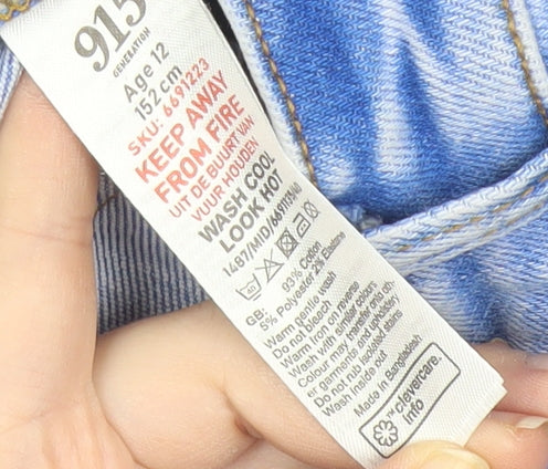 New Look Teens Blue Hallie Skinny Distressed Jeans Age 12
