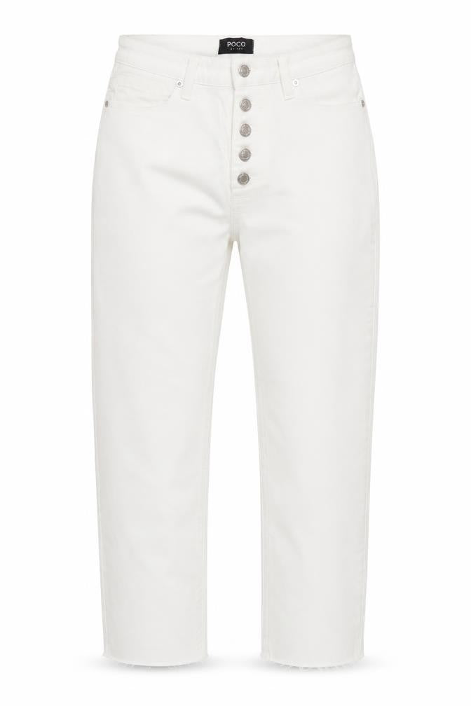 POCO by Pippa Womens White 10S Cropped Straight Leg Jeans