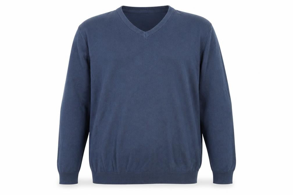 Marks & Spencer Men’s Blue 2XL V-Neck Acrylic Jumper Regular Fit