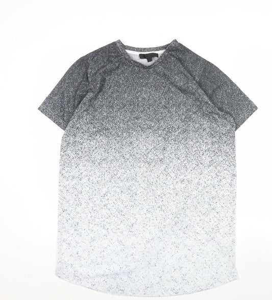 Maison Cingara Men's Grey Ombre Crew Neck Short Sleeve T-Shirt M