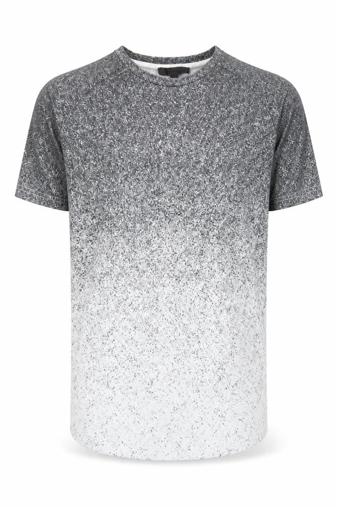 Maison Cingara Men's Grey Ombre Crew Neck Short Sleeve T-Shirt M