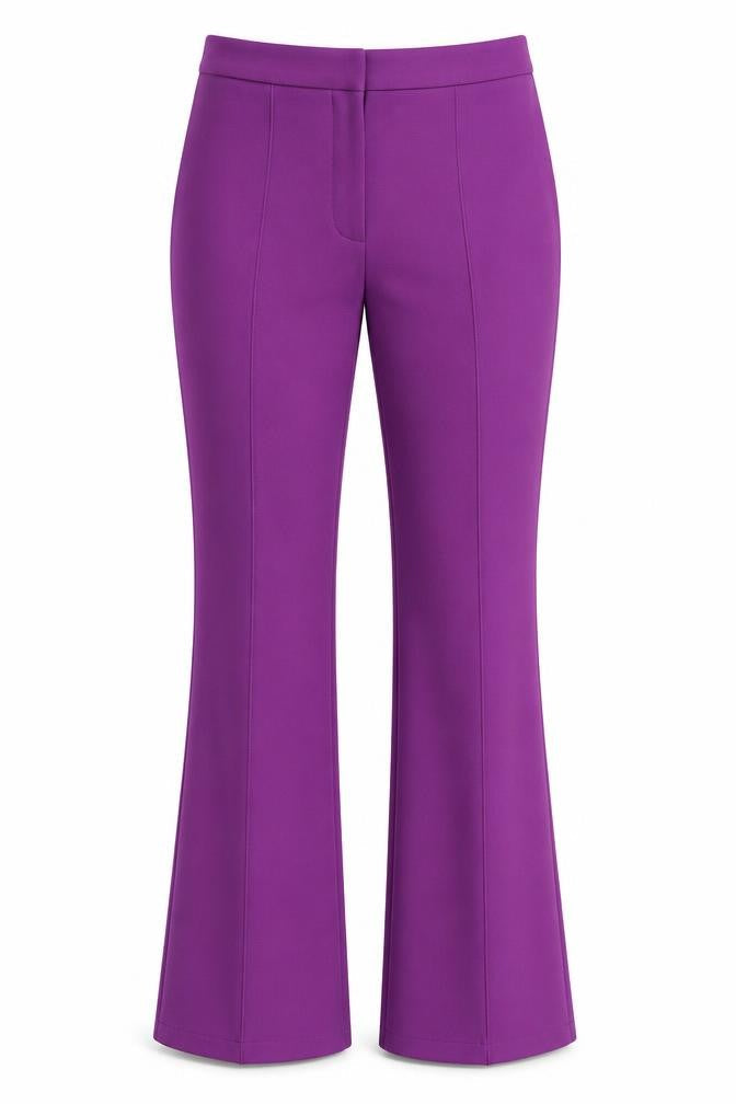 IVIVI Women’s Purple Flared Dress Pants Size S Polyester Blend