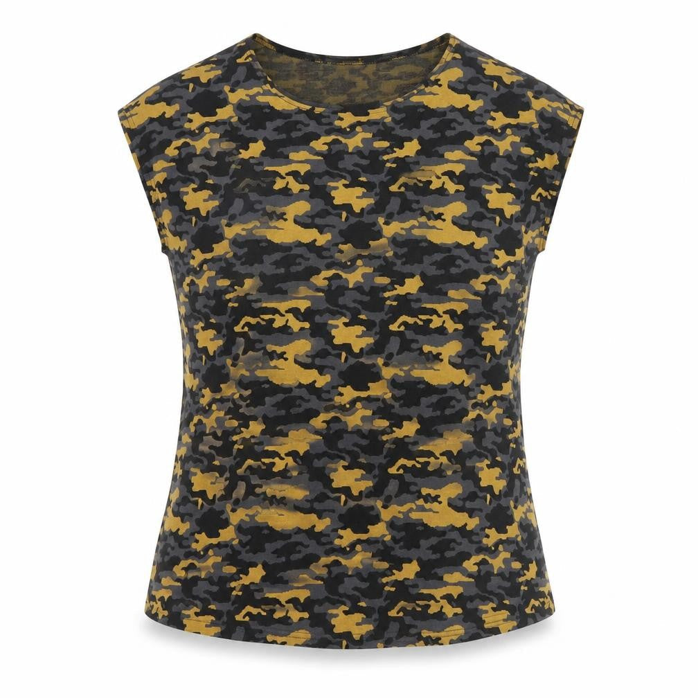 Gerard Women's Multicoloured Camouflage Sleeveless Slim Fit T-Shirt Size 12