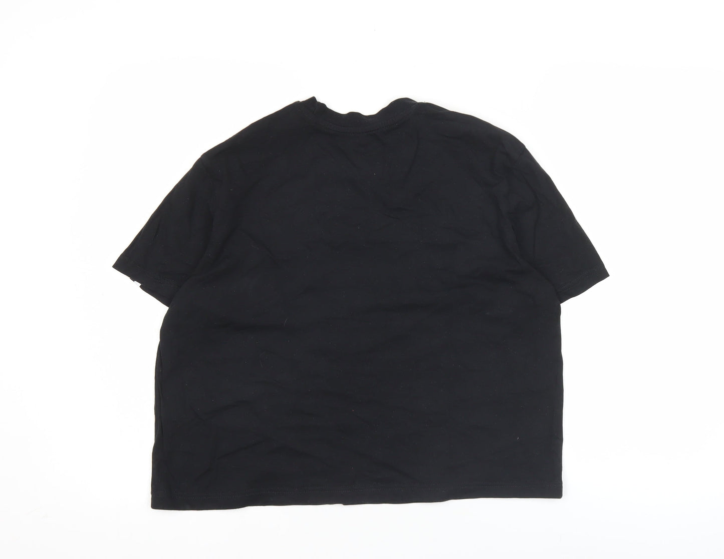 Adidas Women Black L Basic Short Sleeve Cotton T-Shirt
