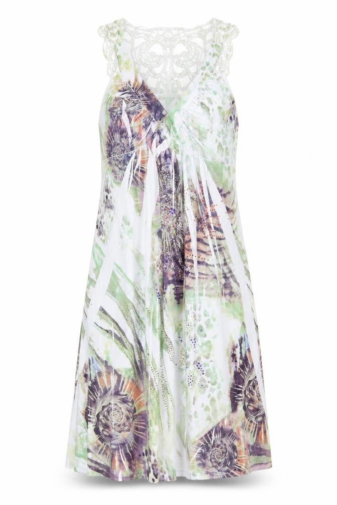 Elea Paris Women's Multicoloured M A-Line Sleeveless Knee Dress