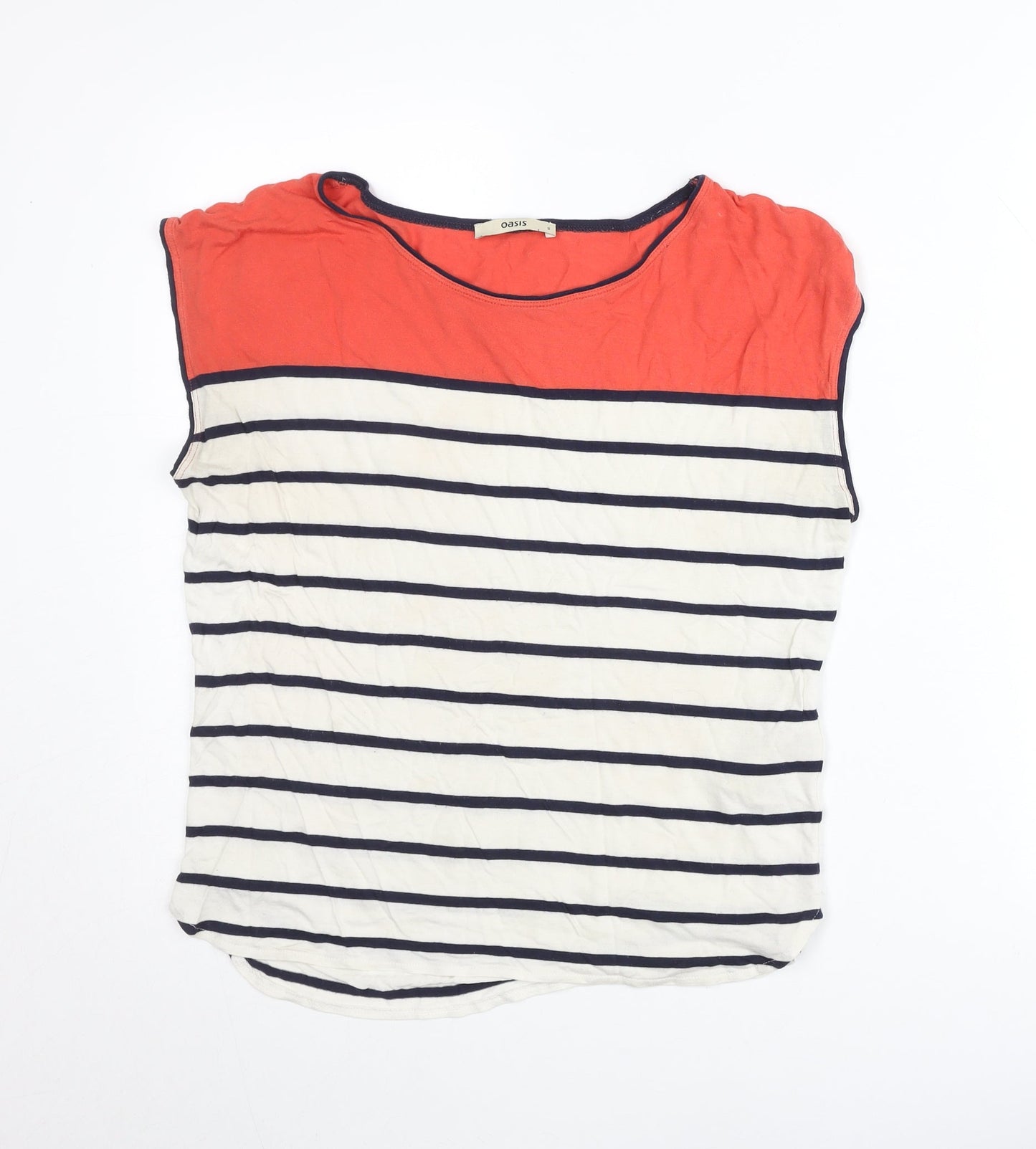 Oasis Women's Multicoloured Striped Sleeveless T-Shirt Size S