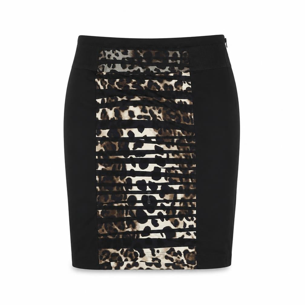 Gelco Women's Black Leopard Print Pencil Skirt Size 10