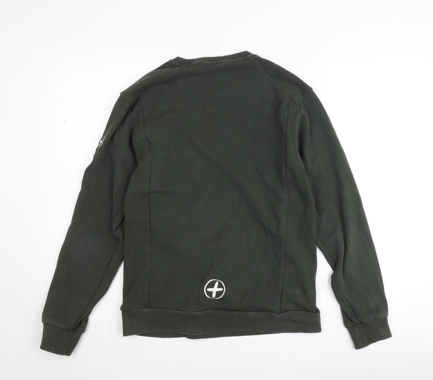 Gym+Coffee Men's Green Crew Neck Pullover Jumper Size M