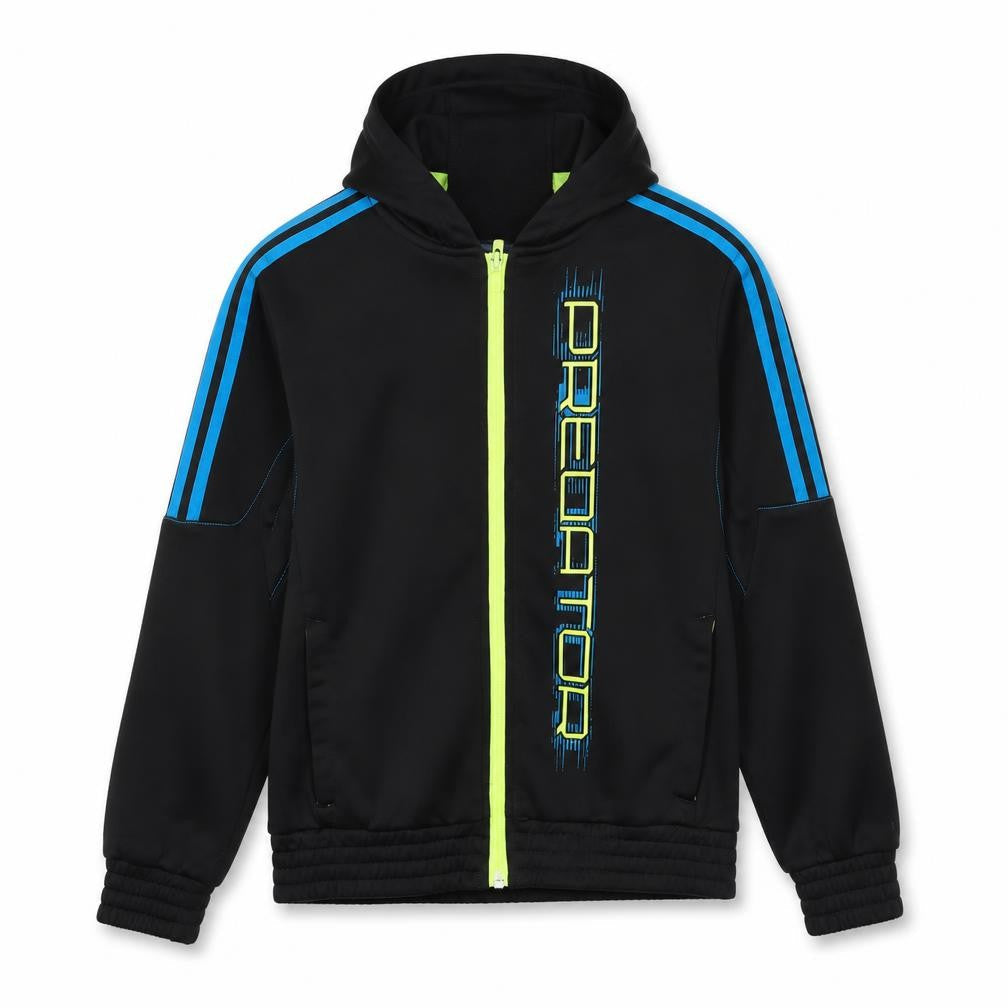 Adidas Boys Black Predator Track Hoodie Jacket 7 Years Full Zip Lightweight