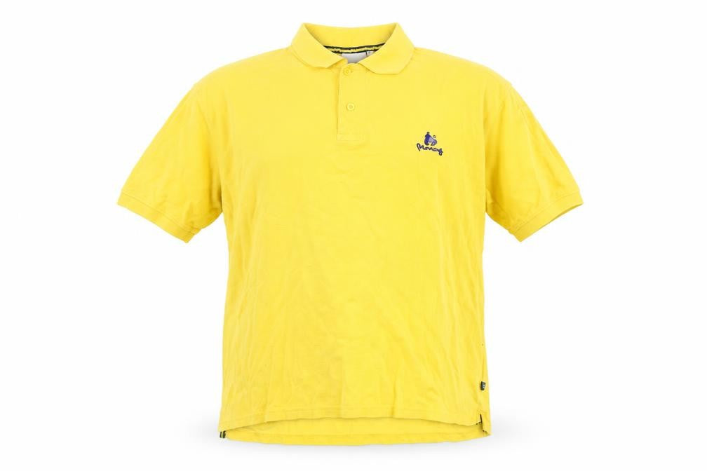 Money Mens Yellow Polo Shirt L Cotton Embroidered Logo Casual