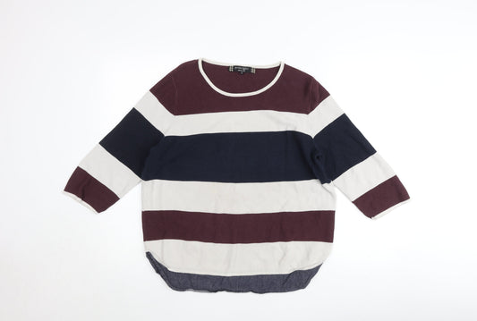 Principles by Ben de Lisi Women’s Multicoloured Striped Knit 3/4 Sleeve Top Size 18