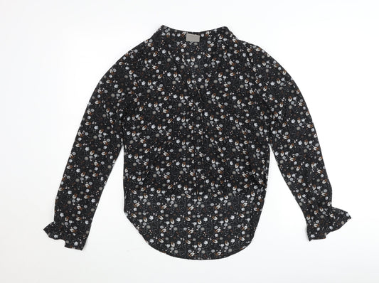 Vero Moda Women’s Black Floral Long Sleeve Viscose Blouse XS