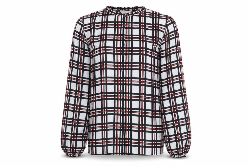 Savida Women's Multicoloured Check Blouse Size 10 Long Sleeve